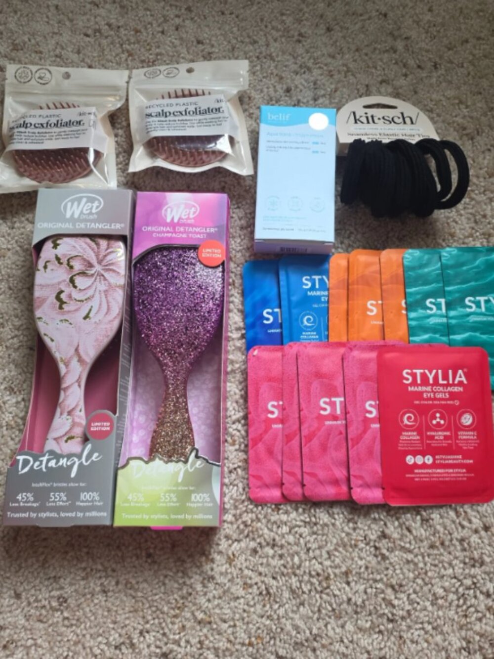 Beauty Bundle Lot — Wet Brush, Kitsch, belif, Stylia (8 Items, New)